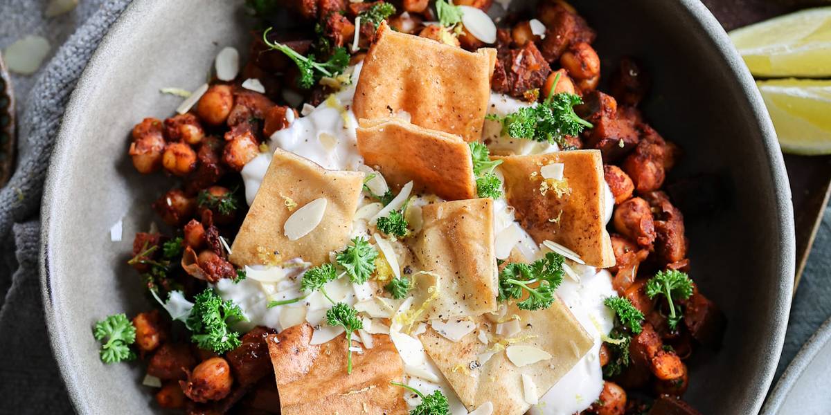 Chickpea & Eggplant Fatteh | Pick Up Limes