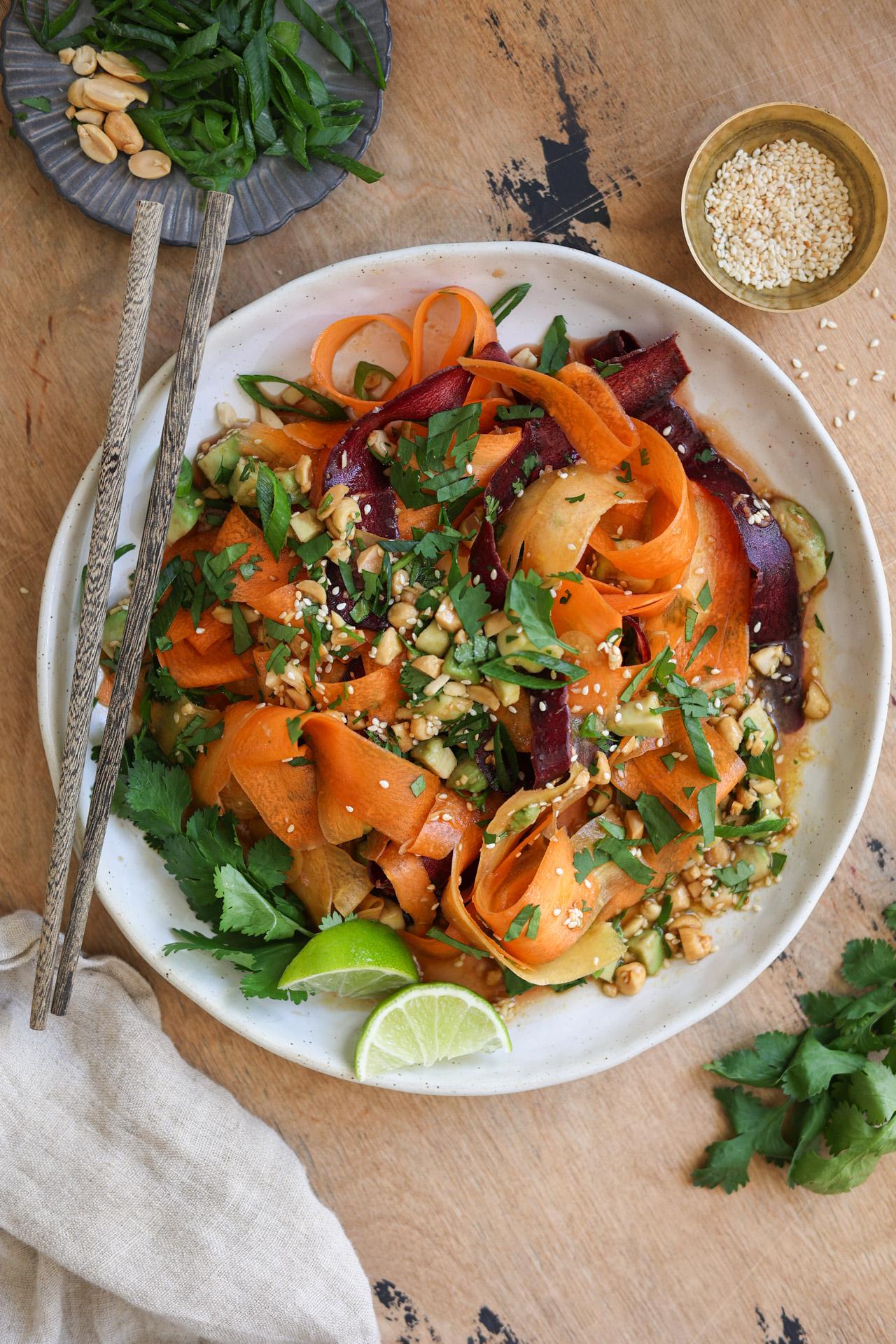 Main image of Shaved Carrot Salad with Tangy Sesame Lime Dressing