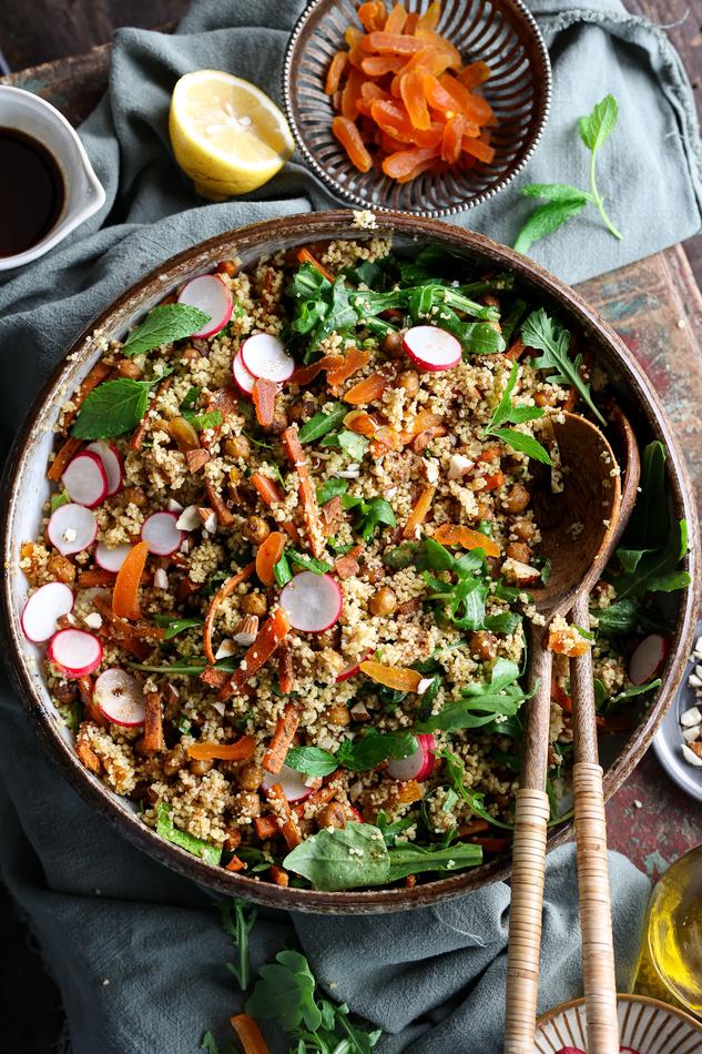 image of Couscous Salad with Oven-Roasted Carrots & Chickpeas