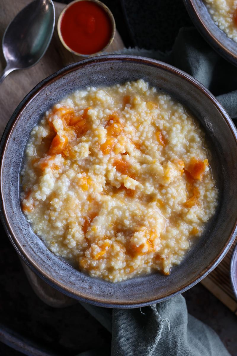 Process image of Sweet Potato Millet Congee