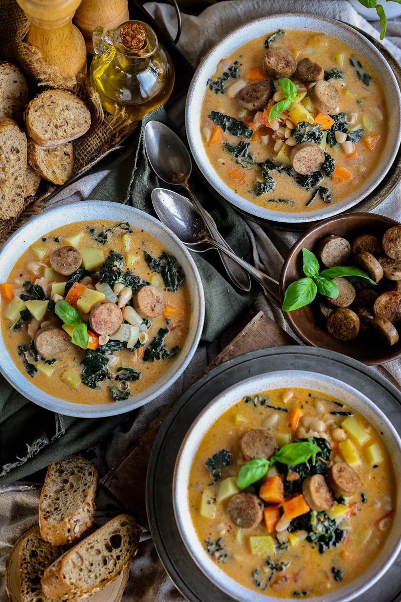 Process image of Hearty Kale 'Sausage' Soup