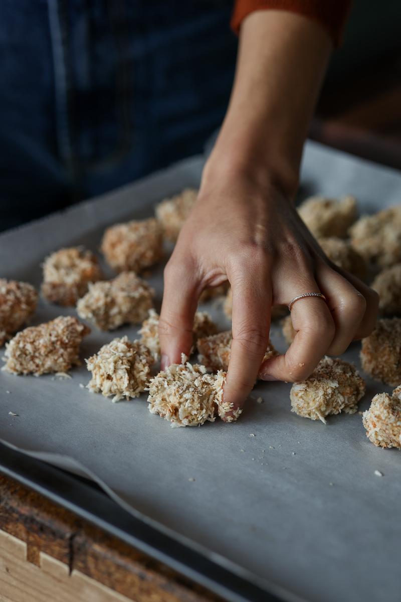 Process image of Crispy Baked Tofu Nuggets