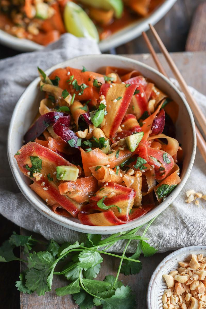 Process image of Shaved Carrot Salad with Tangy Sesame Lime Dressing
