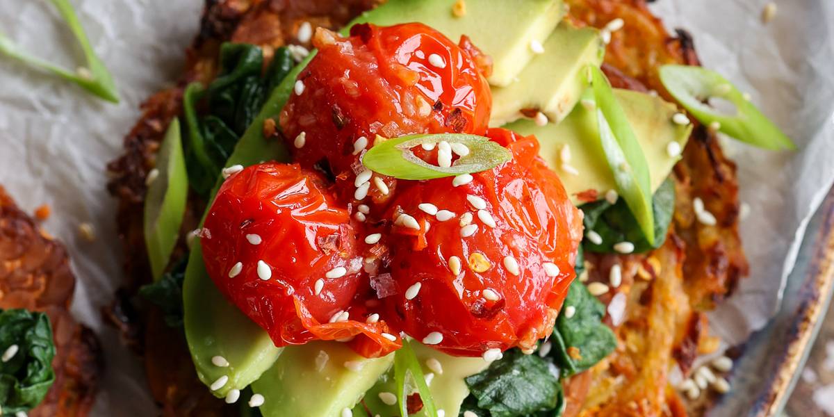 Potato Hash Cakes with Baked Marinated Tempeh Pick Up Limes