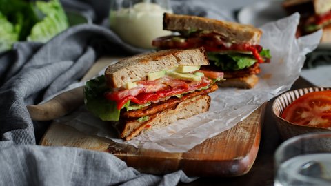 BTLT BBQ Tempeh Lettuce Tomato Sandwich