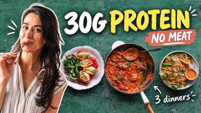 image of 3 High-Protein No-Meat Dinners