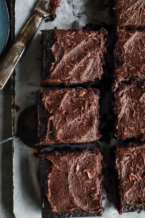 image of Chocolate Sheet Cake with Chocolate Avocado Frosting
