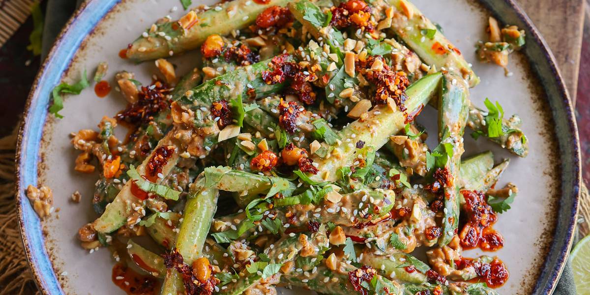 Peanut & Chili Oil Cucumber Salad | Pick Up Limes
