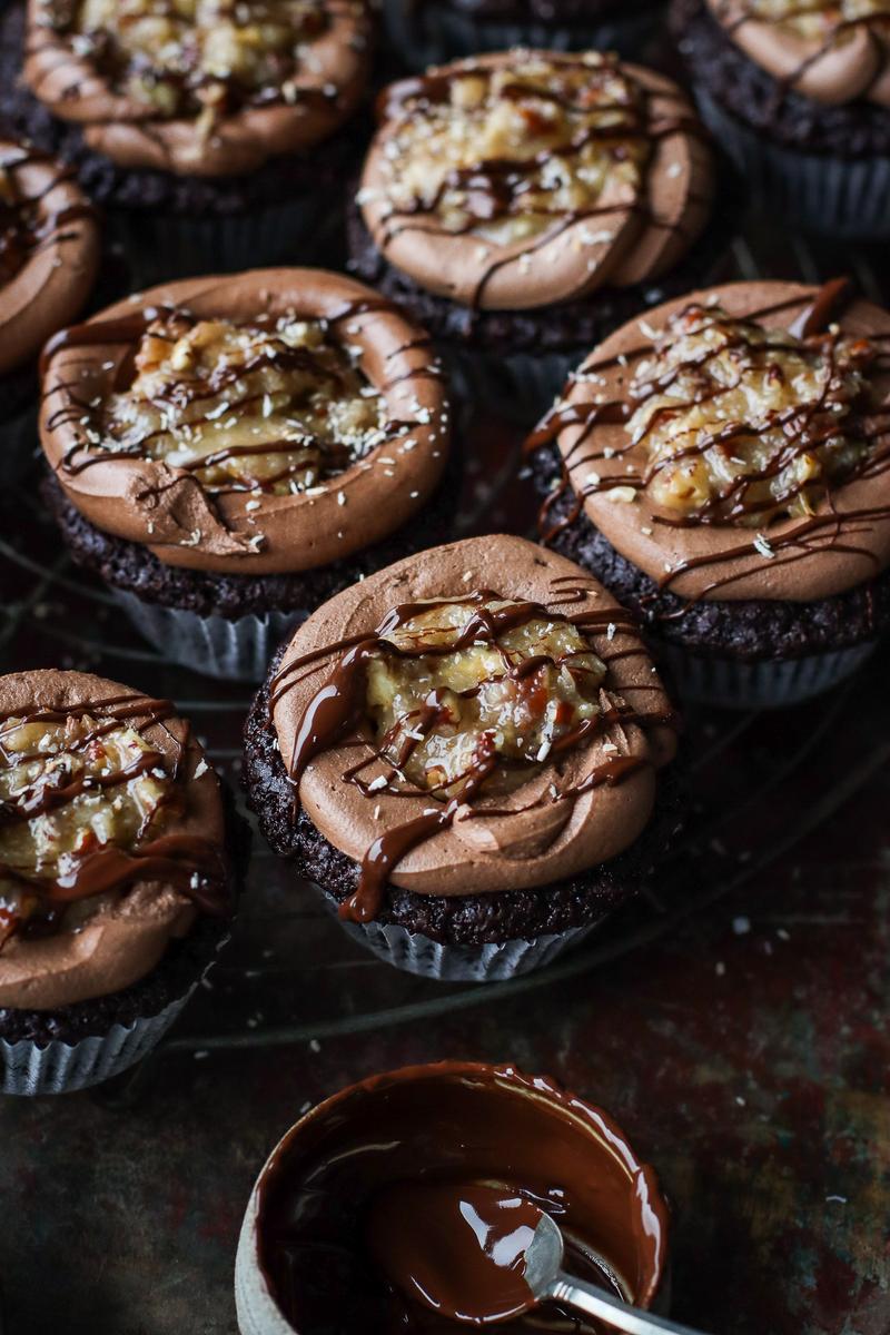 Process image of German Chocolate Cupcakes