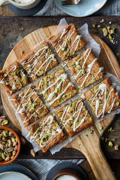 image of Pistachio Swirl White Chocolate Blondies