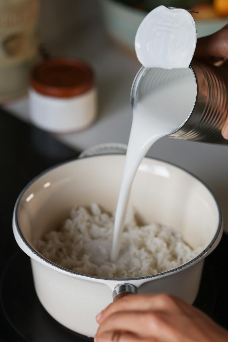 Process image of Coconut Rice Porridge with Berry Chia Jam
