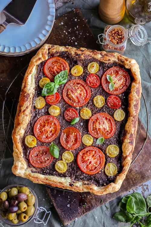 image of Olive Tapenade Tomato Tart