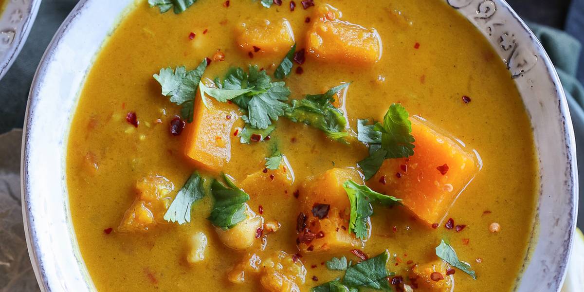 Curried Chickpea Butternut Soup | Pick Up Limes
