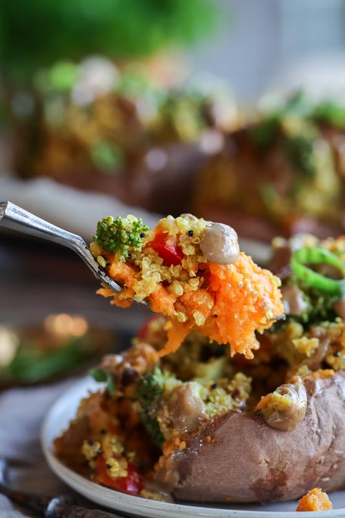 Quinoa and Lentil Stuffed Sweet Potatoes Pick Up Limes