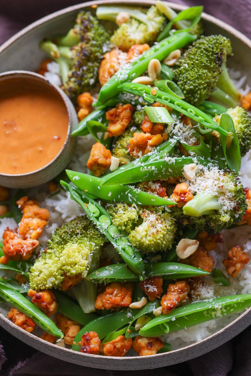 Process image of Tempeh Coconut Rice with Peanut Sauce