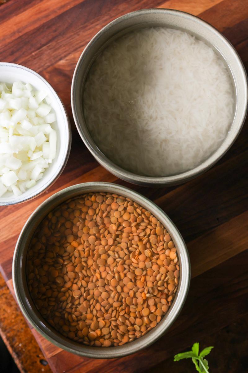 Process image of Adas Polow: Persian Lentil Rice