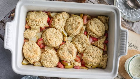 Apple, Rhubarb & Ginger Cobbler