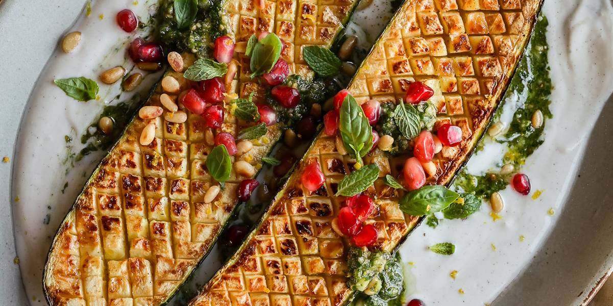 Grilled Zucchini with Mint Pesto | Pick Up Limes