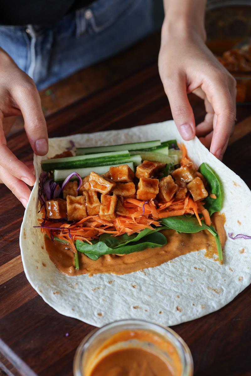 Process image of Teriyaki Tofu & Veggie Wraps