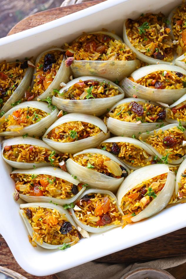 image of Yellow Rice Stuffed Onions