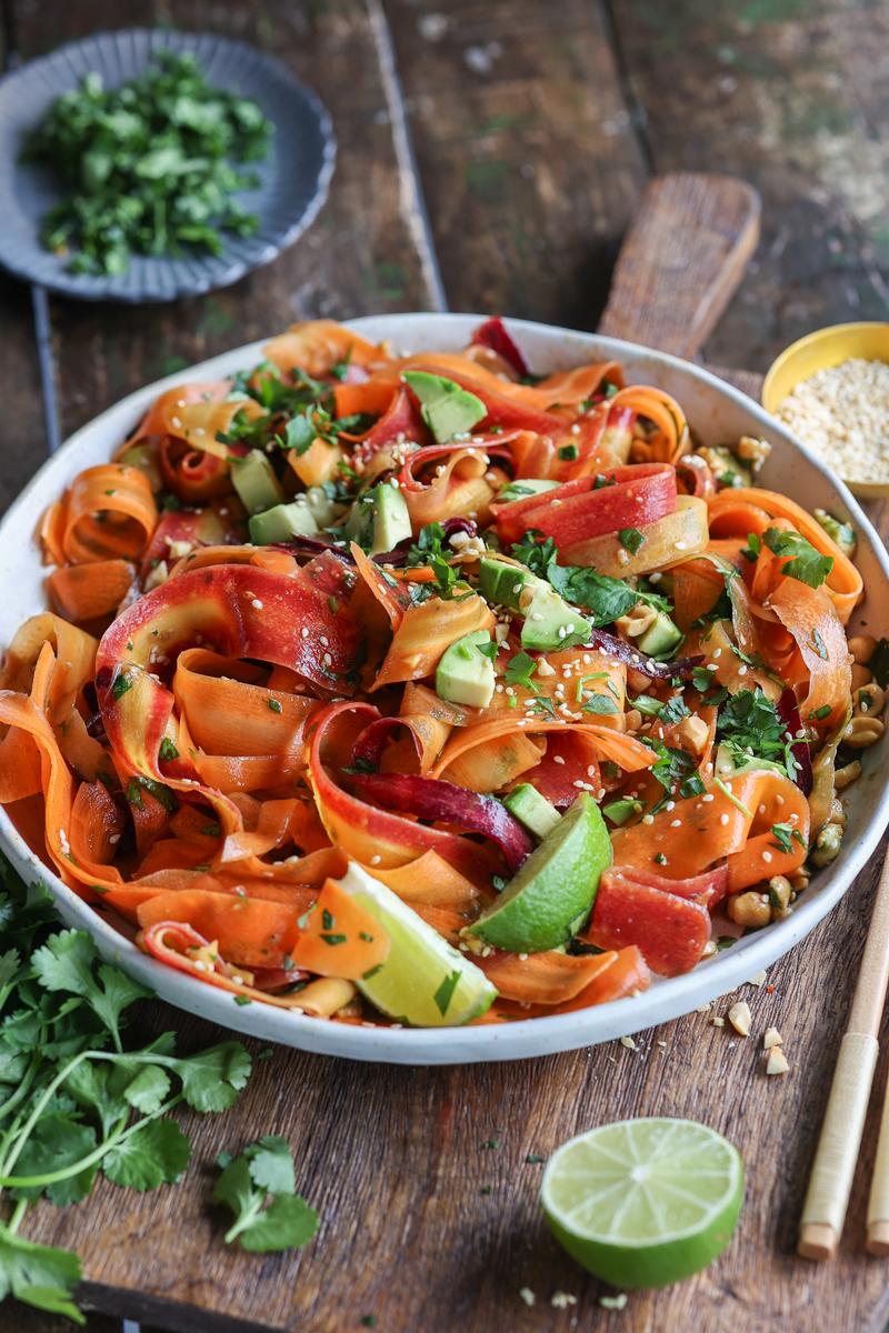 Process image of Shaved Carrot Salad with Tangy Sesame Lime Dressing