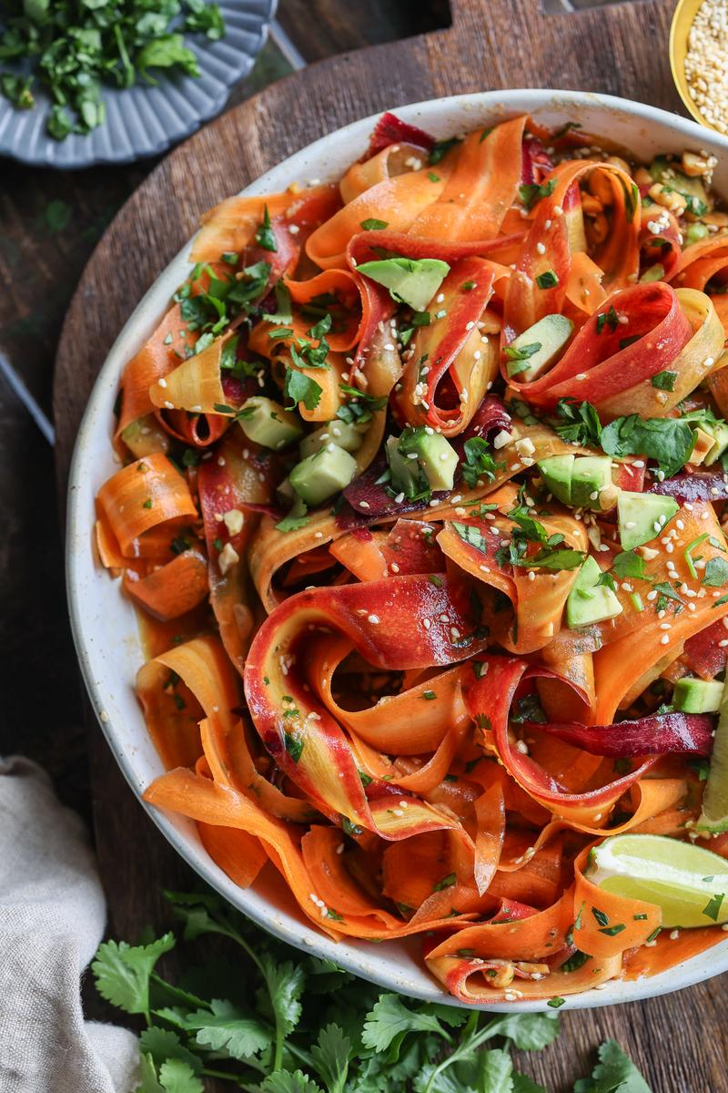 Process image of Shaved Carrot Salad with Tangy Sesame Lime Dressing