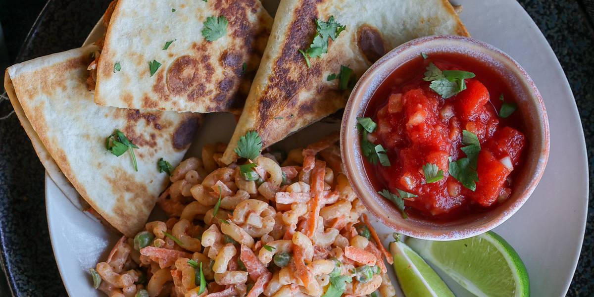 Macaroni Salad with Lentil Quesadillas | Pick Up Limes