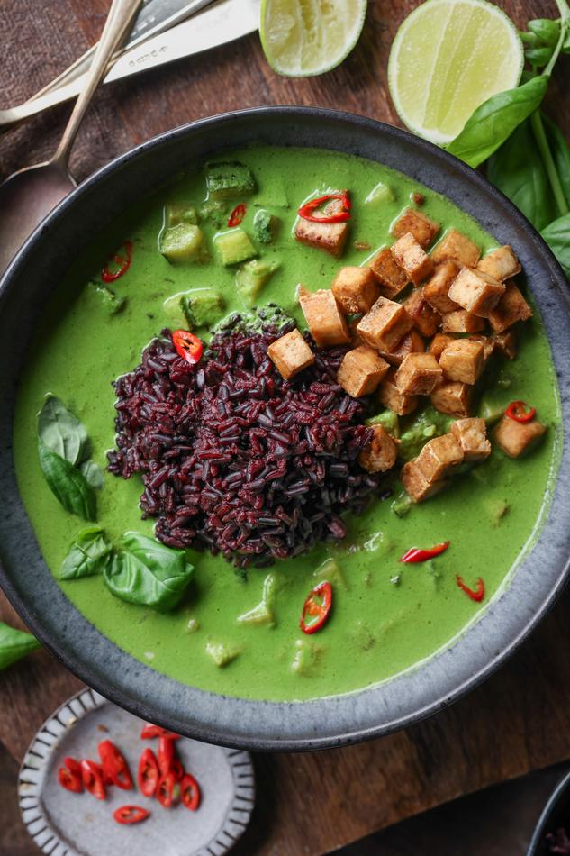 image of Bright Green Basil Coconut Curry