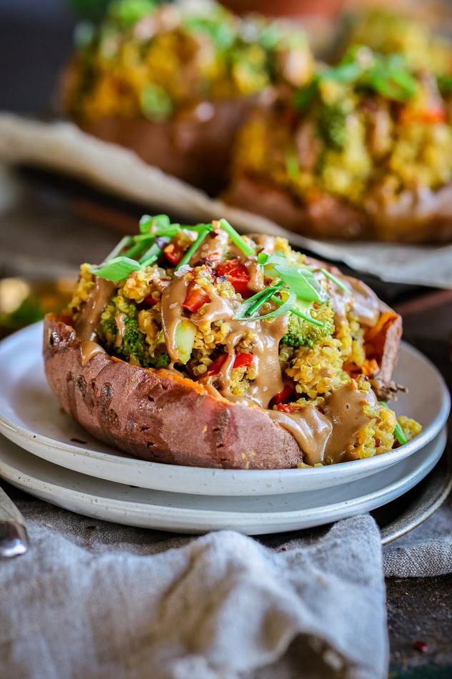 thumbnail image of Quinoa & Red Lentil Stuffed Sweet Potatoes