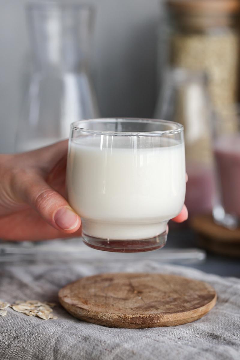A cup of oatly homemade oat milk not slimy