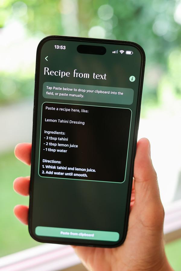 Paste any recipe text, we'll organize it