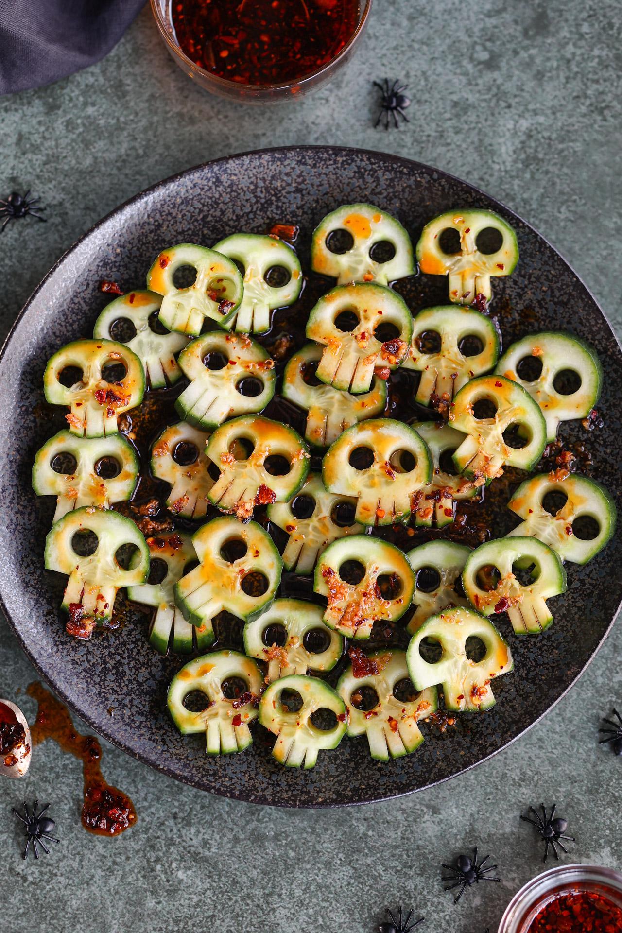 Main image of 🎃 Spooky Skull Cucumber Salad