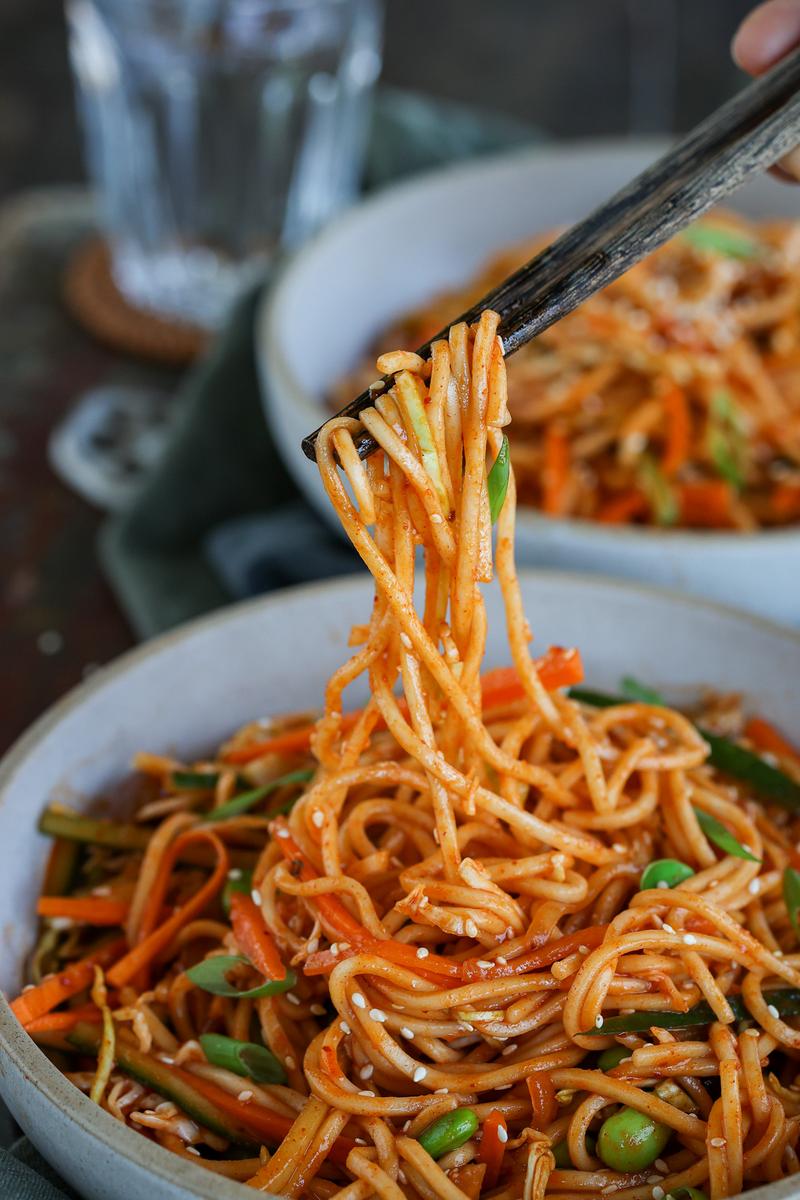 Process image of Bibim Guksu - Spicy Korean Noodle Salad