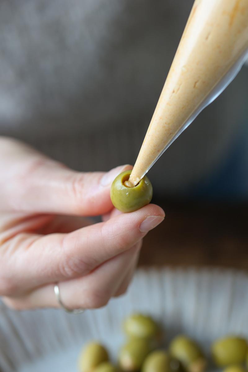 Process image of Crispy 'Feta' Stuffed Air Fryer Olives
