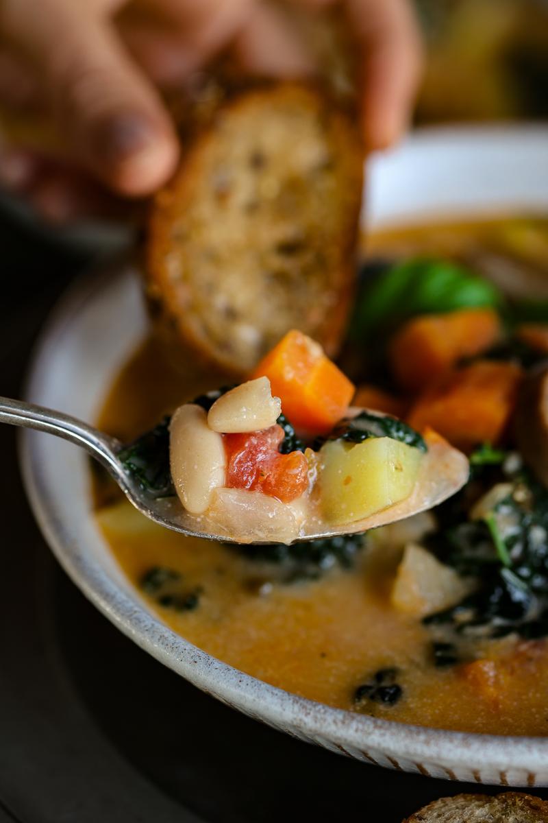 Process image of Hearty Kale 'Sausage' Soup