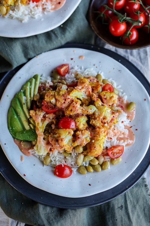 image of Roasted Cauliflower & Rice Bang Bang Nourish Bowl