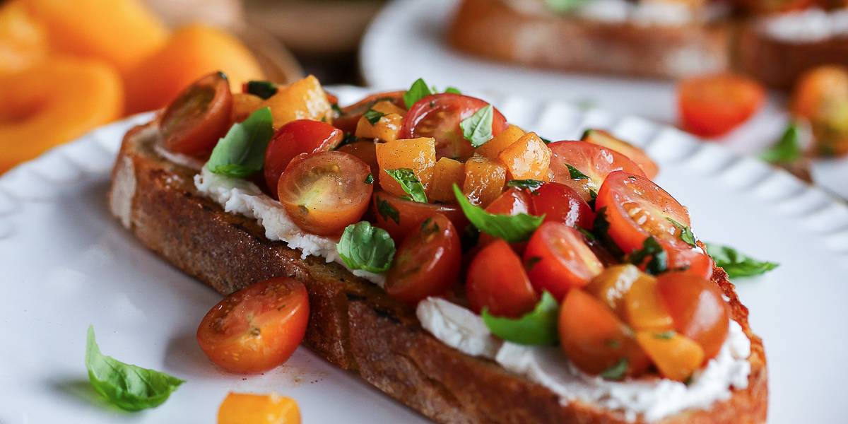 Grilled Peach Bruschetta | Pick Up Limes