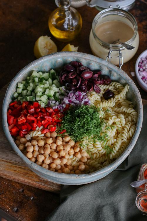 Dill Pasta Salad with a Tahini Dressing Pick Up Limes