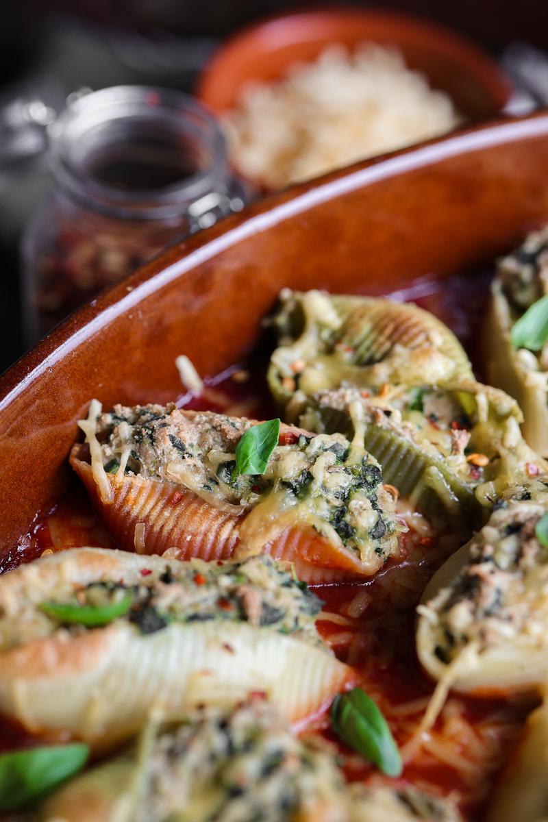 Process image of Baked Stuffed Pasta Shells with Spinach & Tofu "Ricotta"