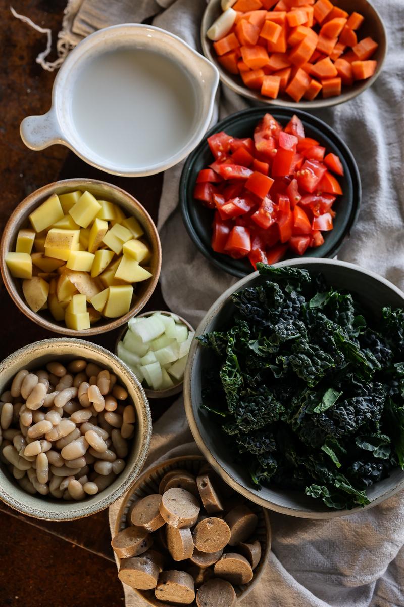 Process image of Hearty Kale 'Sausage' Soup