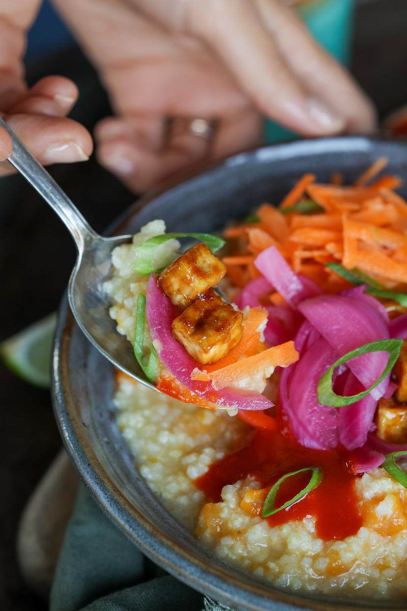 Process image of Sweet Potato Millet Congee
