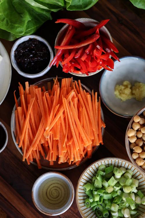 High Protein Lettuce Wraps with a Creamy Peanut Sauce Pick Up Limes