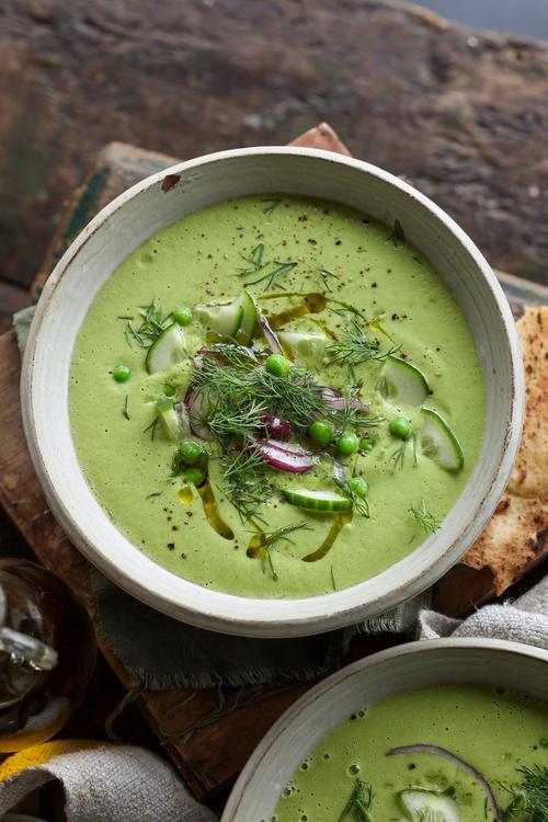 image of Chilled Cucumber & Green Pea Soup