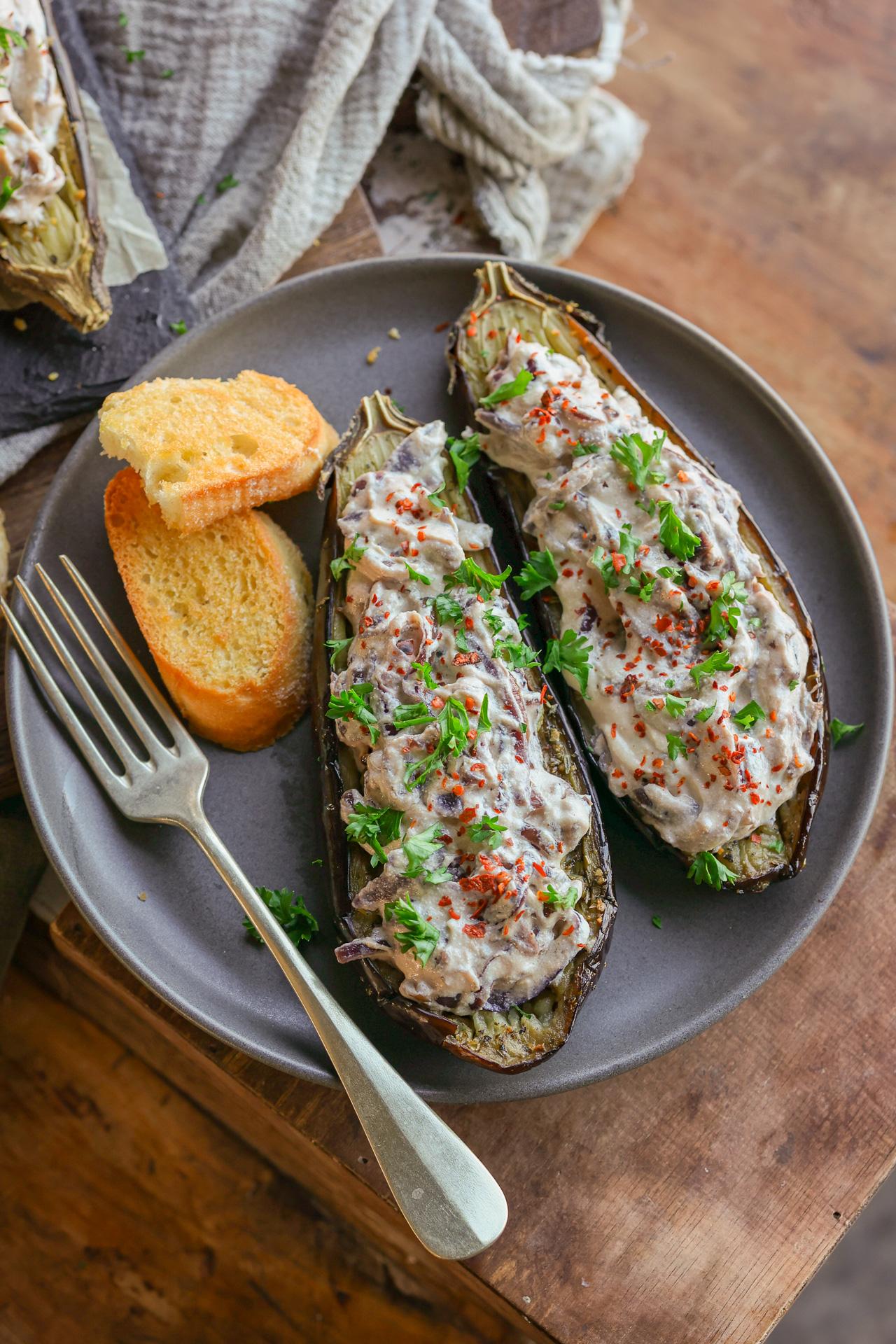 Main image of Eggplant with Creamy Caramelized Onions