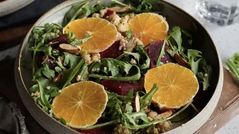 Beetroot Quinoa Salad with Orange Ginger Dressing