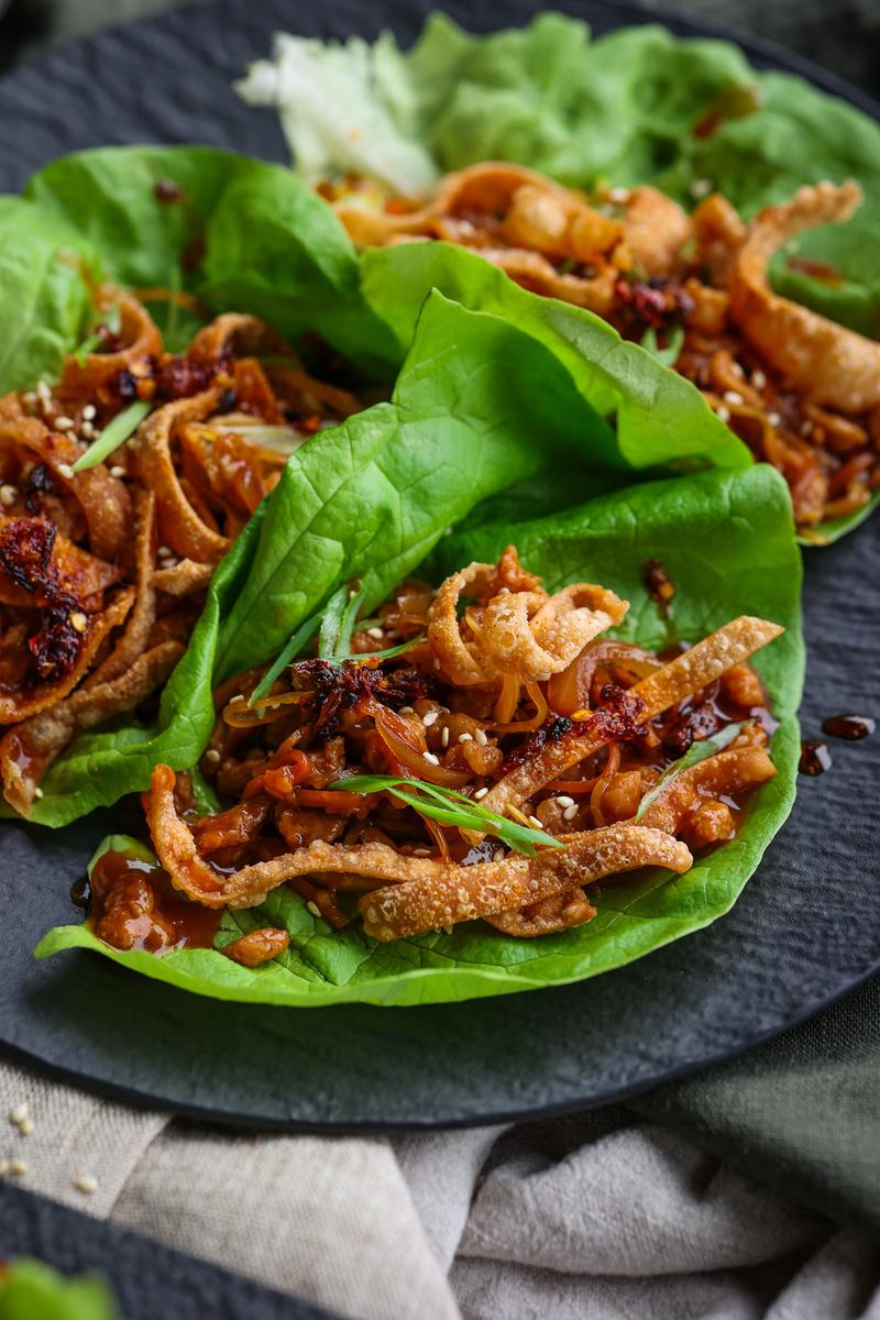 Process image of Crunchy Dumpling Lettuce Wraps
