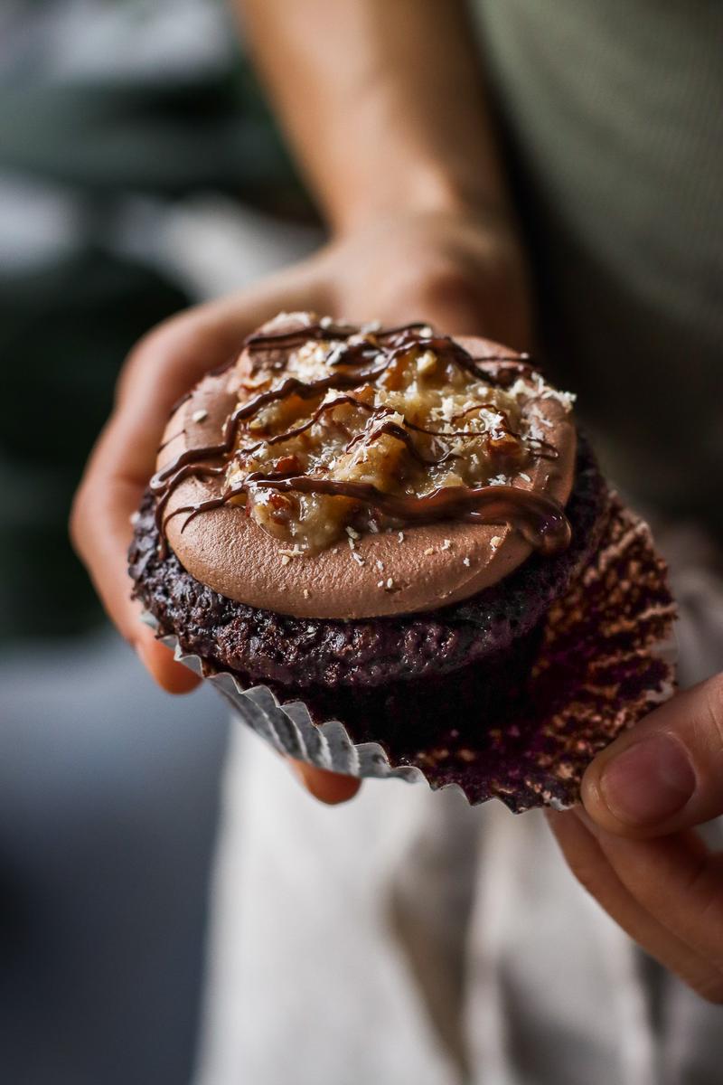 Process image of German Chocolate Cupcakes