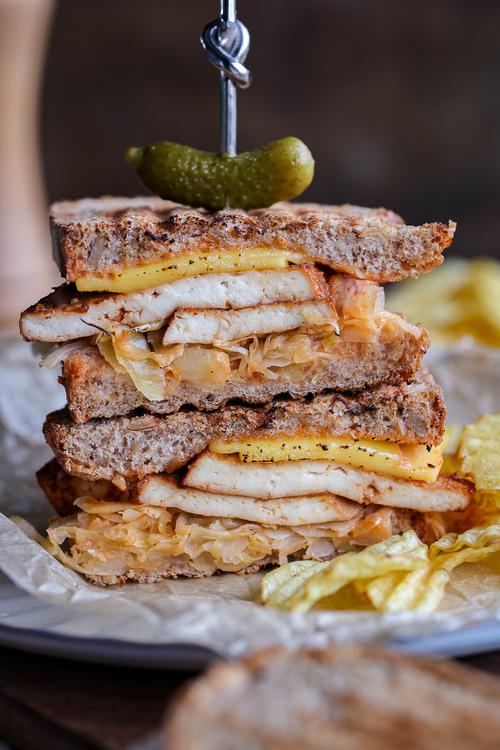 image of Vegan Reuben Tofu Sandwich