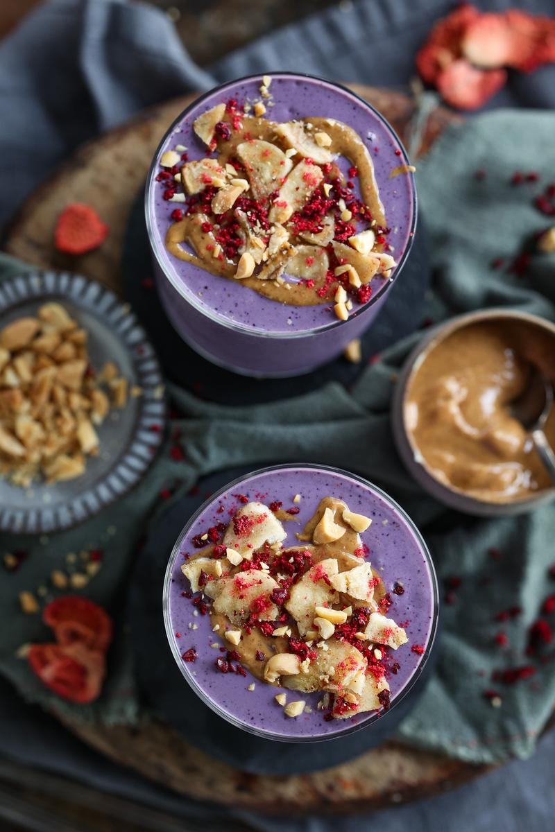 Process image of High Protein Peanut Butter & Jelly Smoothie
