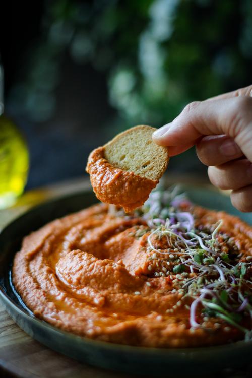 Roasted Red Pepper Hummus Pick Up Limes